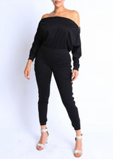 KTOO Open Zipper Detailed Jumpsuit (Black) NJ3340