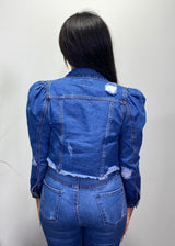 Denim Blvd Cropped Denim Jacket (Medium Denim) DBJ50841